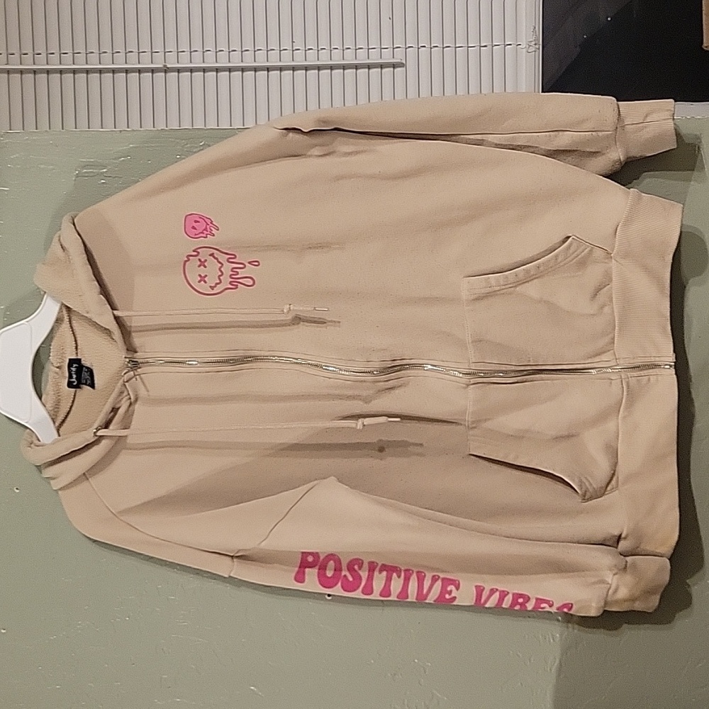 Justify Positive Vibes woman's zip up hoodie S